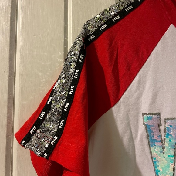 VS. PINK BLING “What The Elf” tee-oversized X-small NWT - Picture 4 of 8